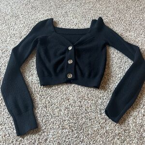 Crop Top Cardigan in Black